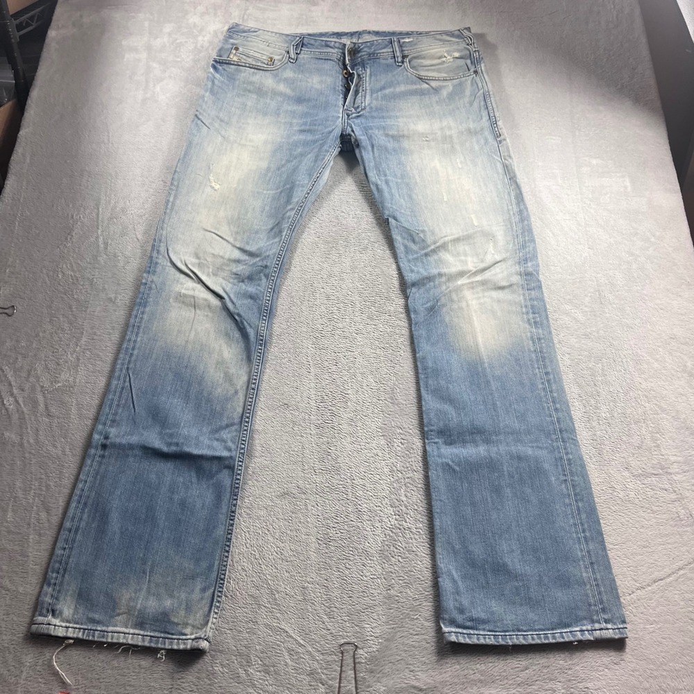 Diesel Zatiny 008KL Men Light Wash Bootcut Jeans Size 36x34 Made in Italy